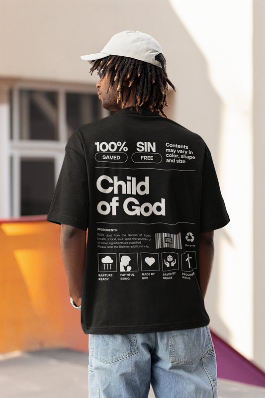 Child of God Black Heavyweight Unisex Crewneck T-shirt